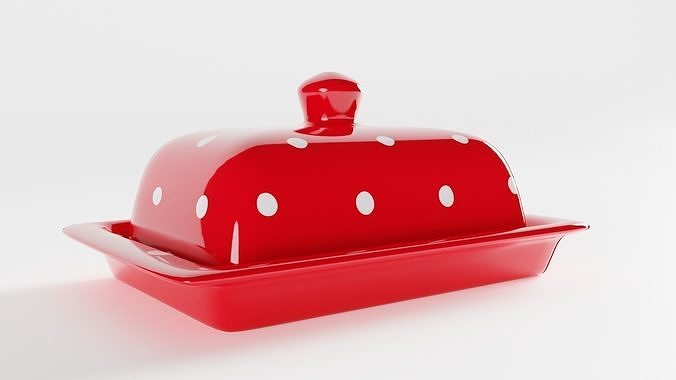 Polka Dot Butter Dish 3D model