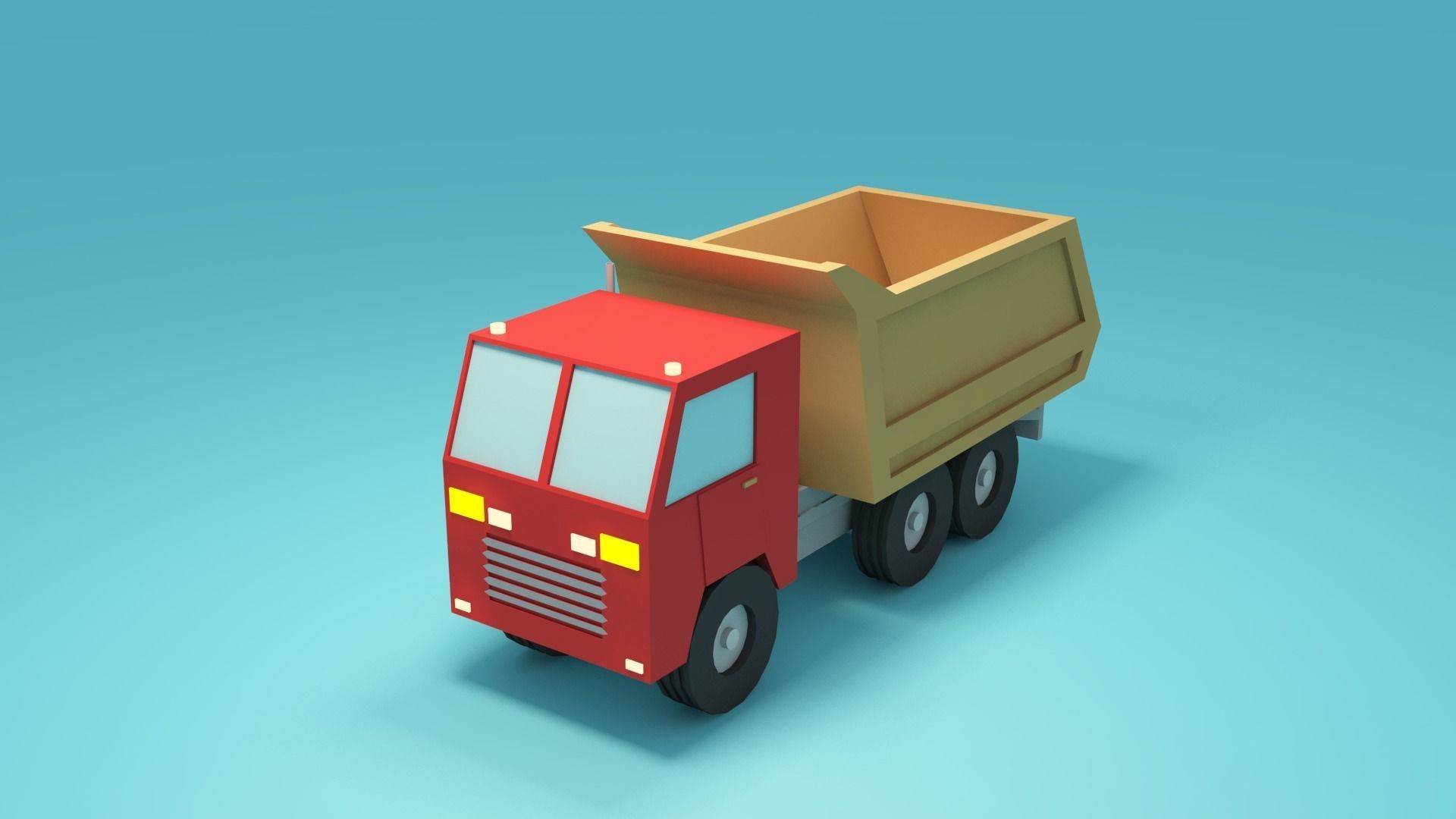 Low-poly Truck 3d model - Cartoon Truck Low-poly 3D model_3