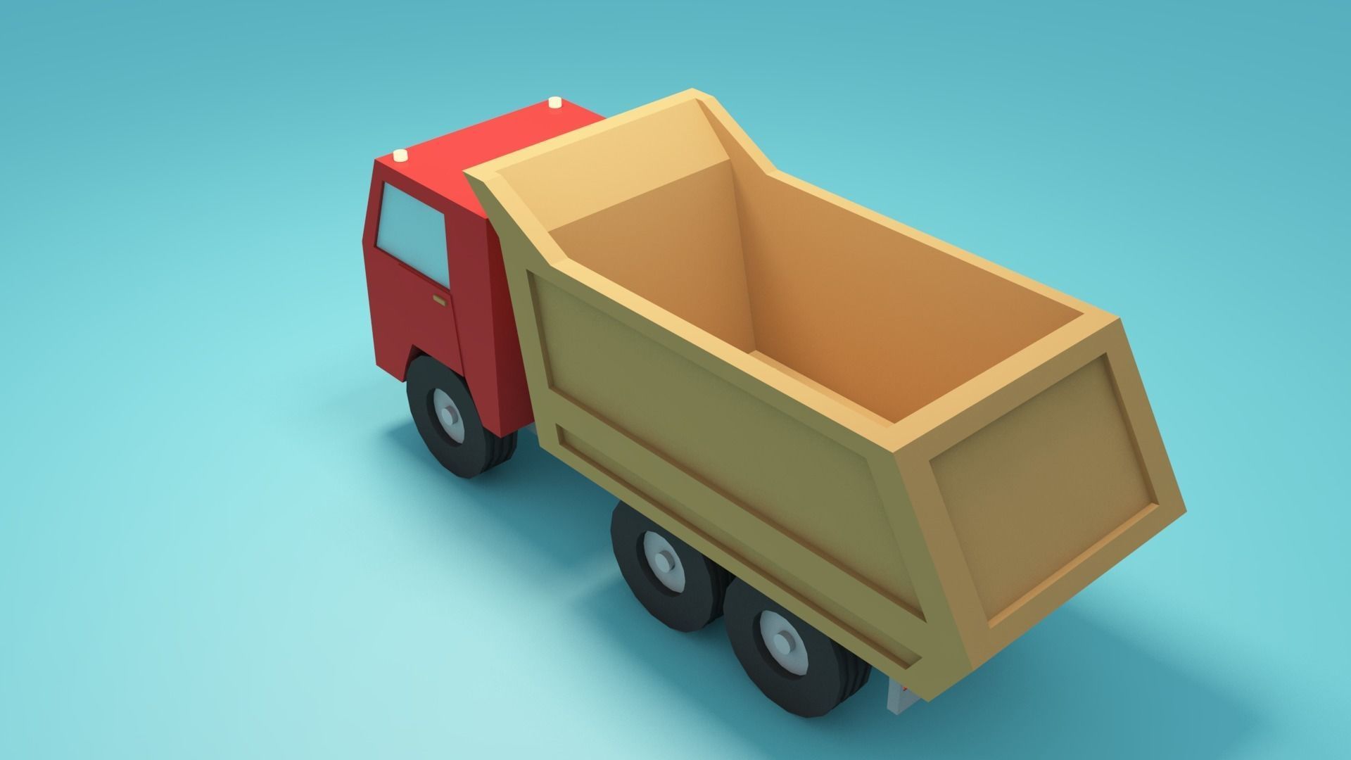 Low-poly Truck 3d model - Cartoon Truck Low-poly 3D model_6