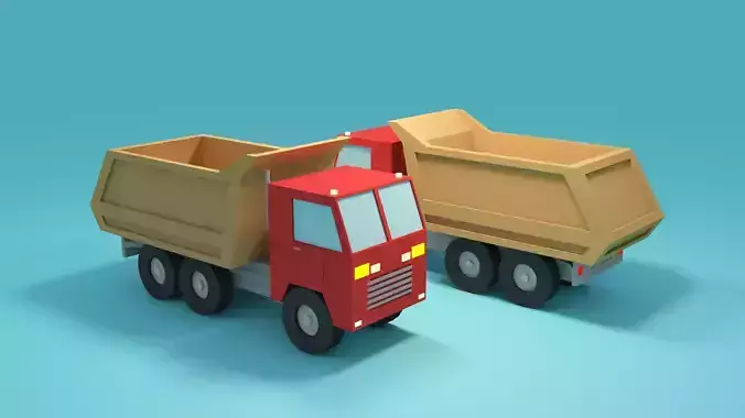 Low-poly Truck 3d model - Cartoon Truck Low-poly 3D model