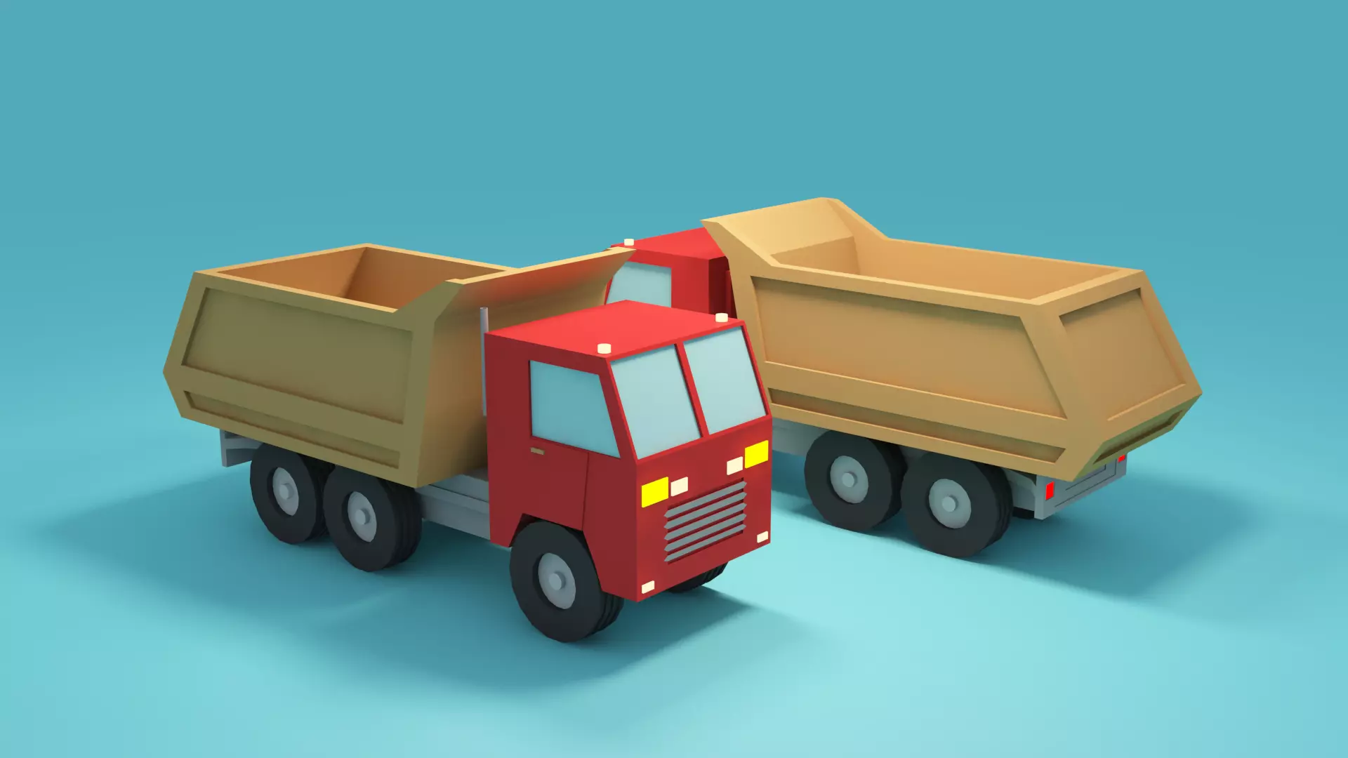 Low-poly Truck 3d model - Cartoon Truck Low-poly 3D model_0