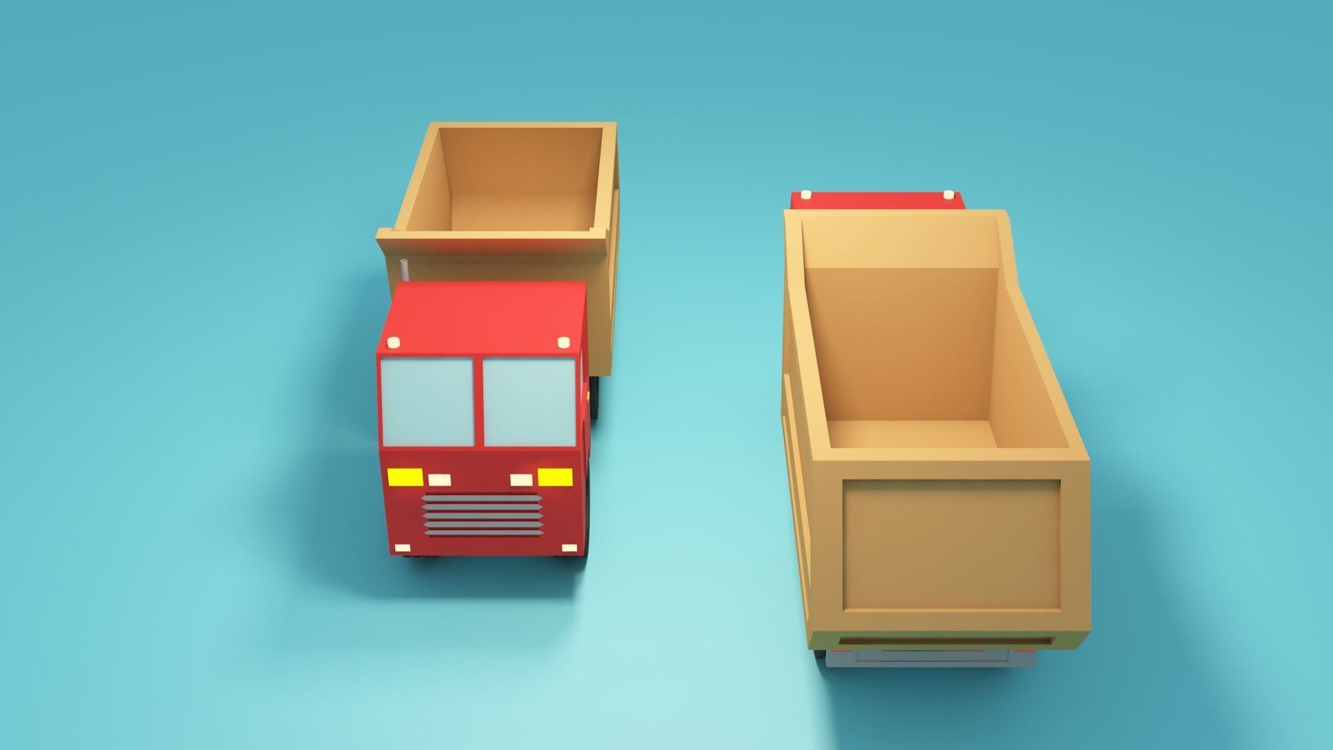 Low-poly Truck 3d model - Cartoon Truck Low-poly 3D model_9