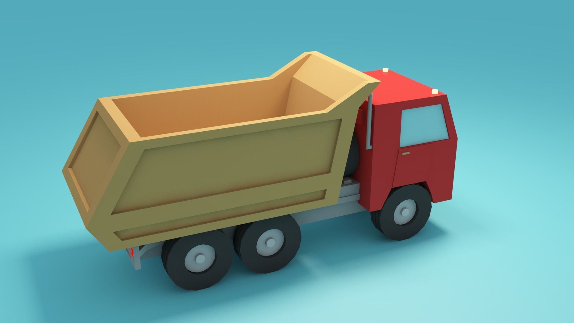 Low-poly Truck 3d model - Cartoon Truck Low-poly 3D model_5