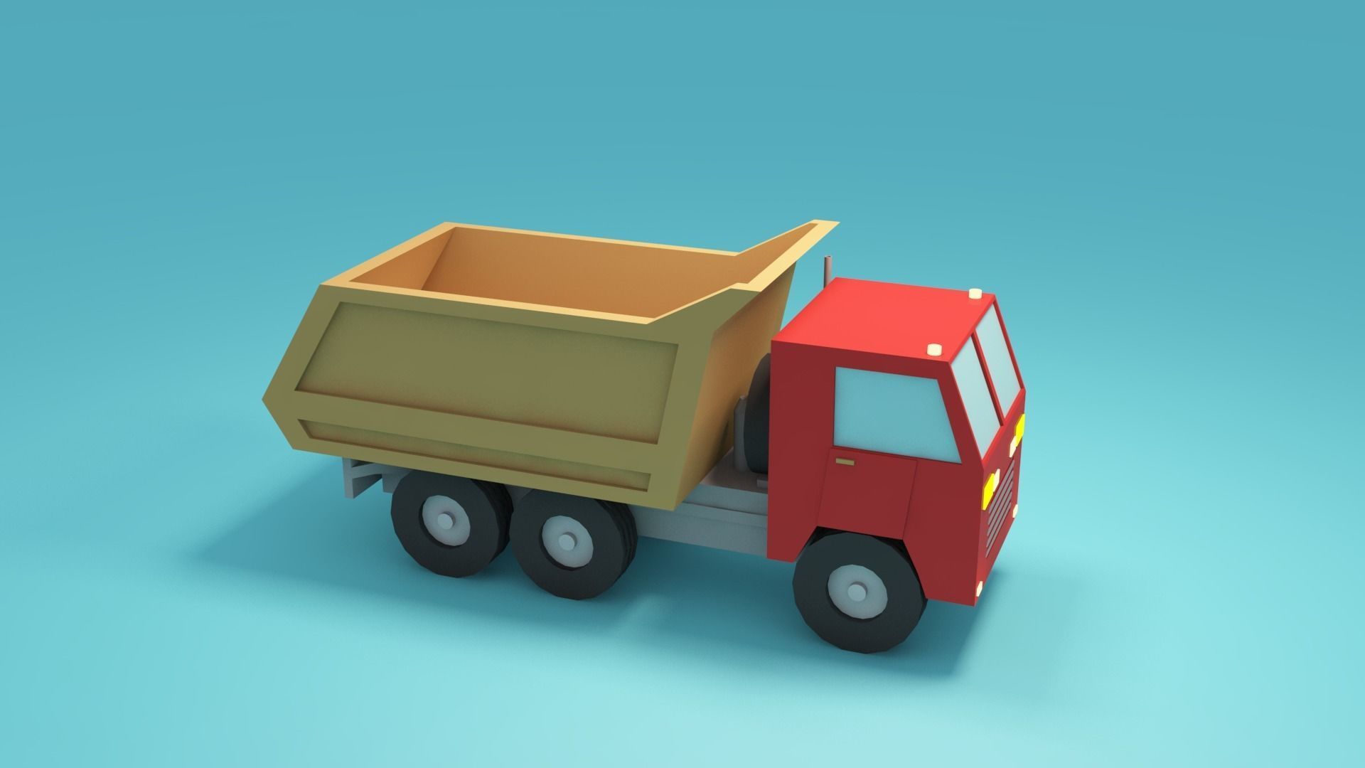 Low-poly Truck 3d model - Cartoon Truck Low-poly 3D model_11