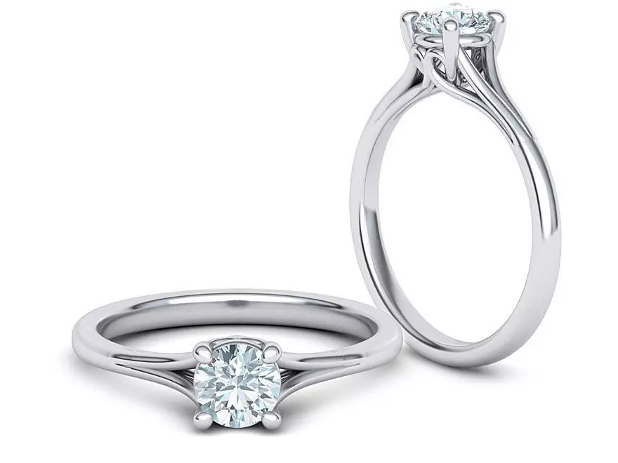 Half Carat Engagement ring 3dmodel 4 Claw design 3D print model