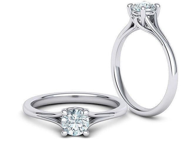 Half Carat Engagement ring 3dmodel 4 Claw design  3D print model