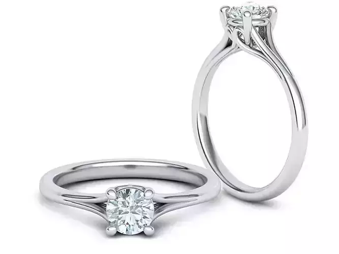 Half Carat Engagement ring 3dmodel 4 Claw design 