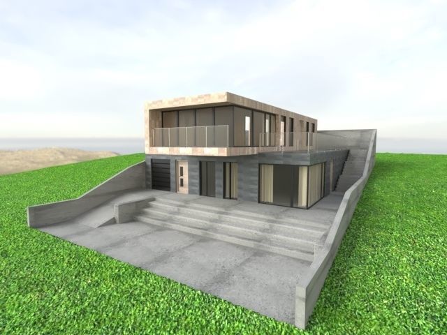 Modern villa 3D model_1