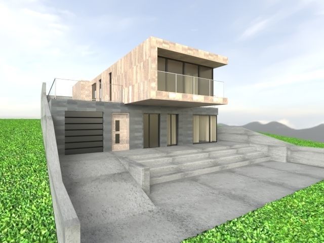 Modern villa 3D model_2