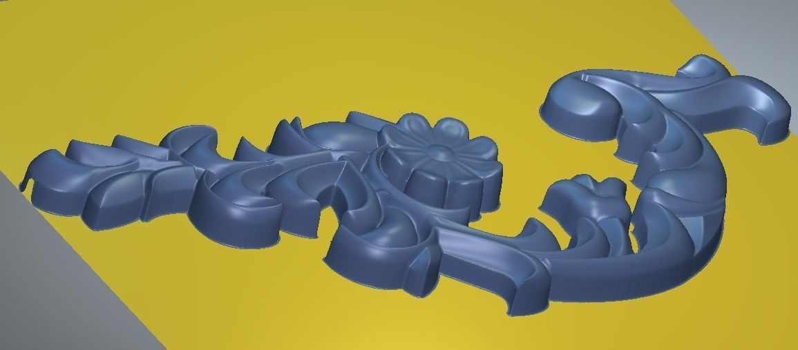 Carved corner decor 3D model 02 3D print model_1