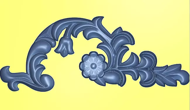 Carved corner decor 3D model 02 3D print model_0