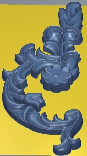 Carved corner decor 3D model 02 3D print model_3