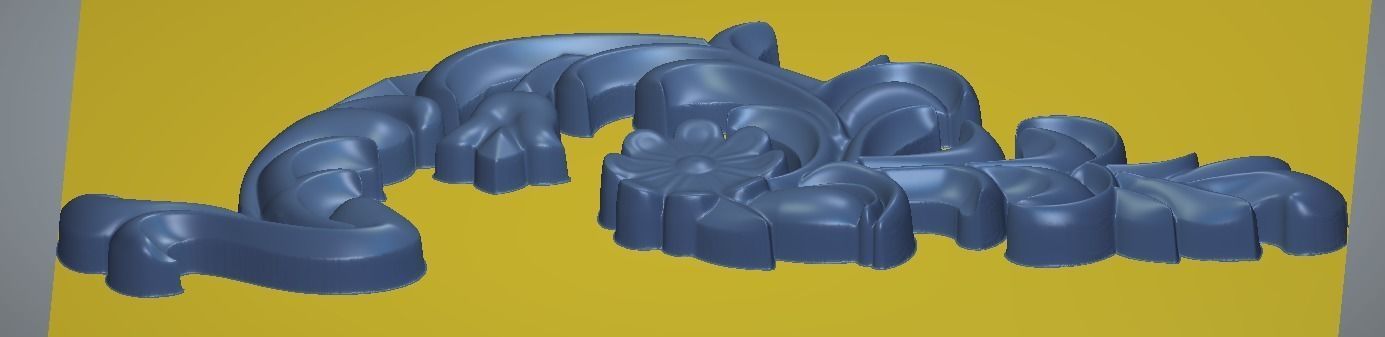 Carved corner decor 3D model 02 3D print model_2