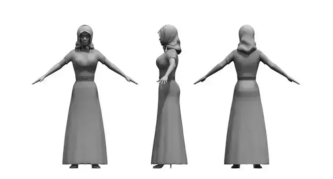African American girl 3d model