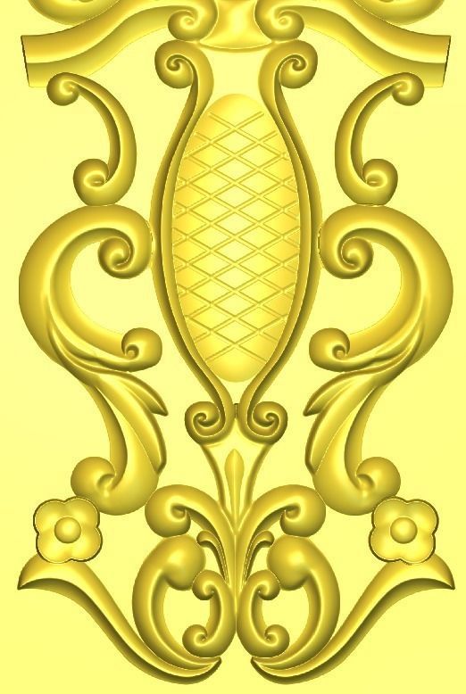 Carved Door Decoration 02 3D Model stl 3D print model_3