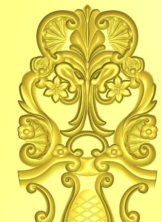 Carved Door Decoration 02 3D Model stl 3D print model_1