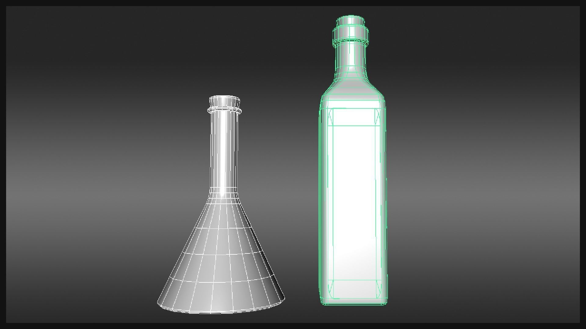 Plague Doctor Bottle and Flask Low-poly 3D model_3