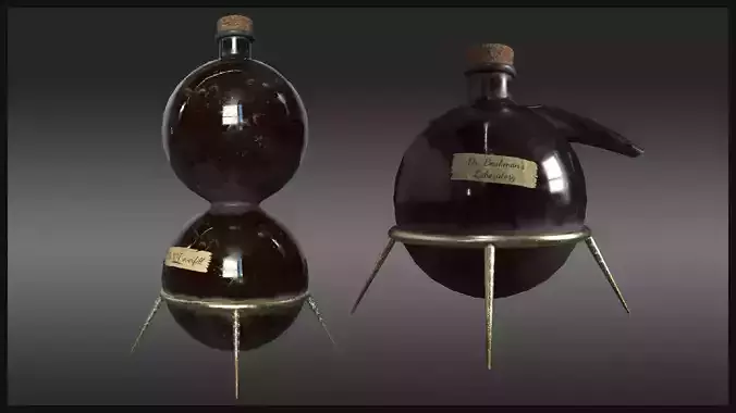 Plague Doctor Glass Retorts Low-poly 3D model
