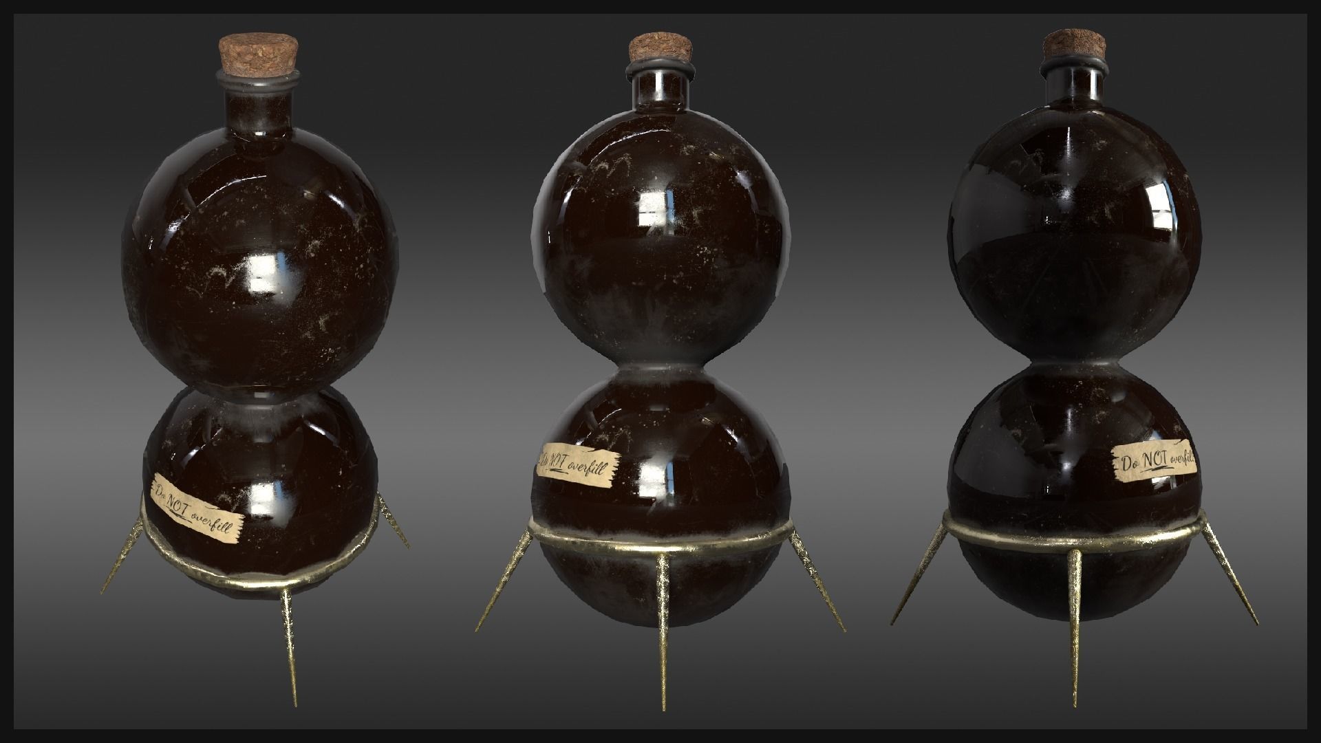 Plague Doctor Glass Retorts Low-poly 3D model_2
