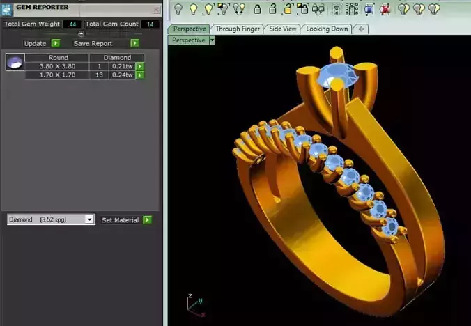 twin ring and frame necklace