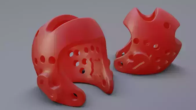 3D Print READY Helmet - KICKBOXER FIGHER HEAD PROTECTION