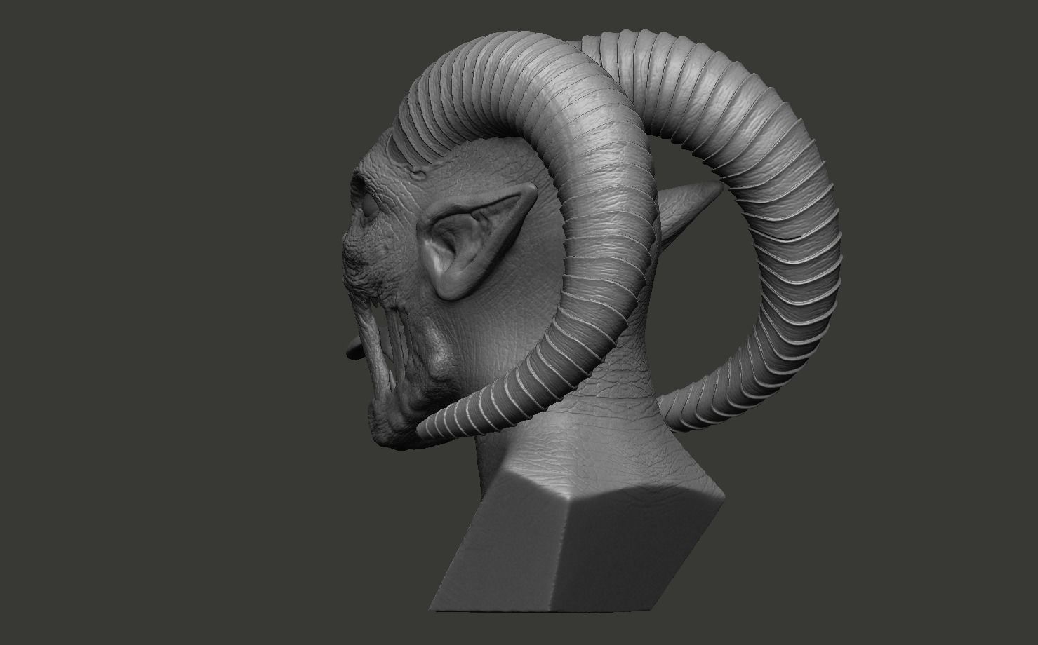 Hellcreature demon head 3D print model_9