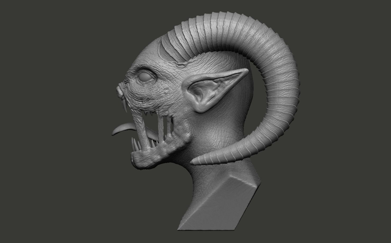 Hellcreature demon head 3D print model_10