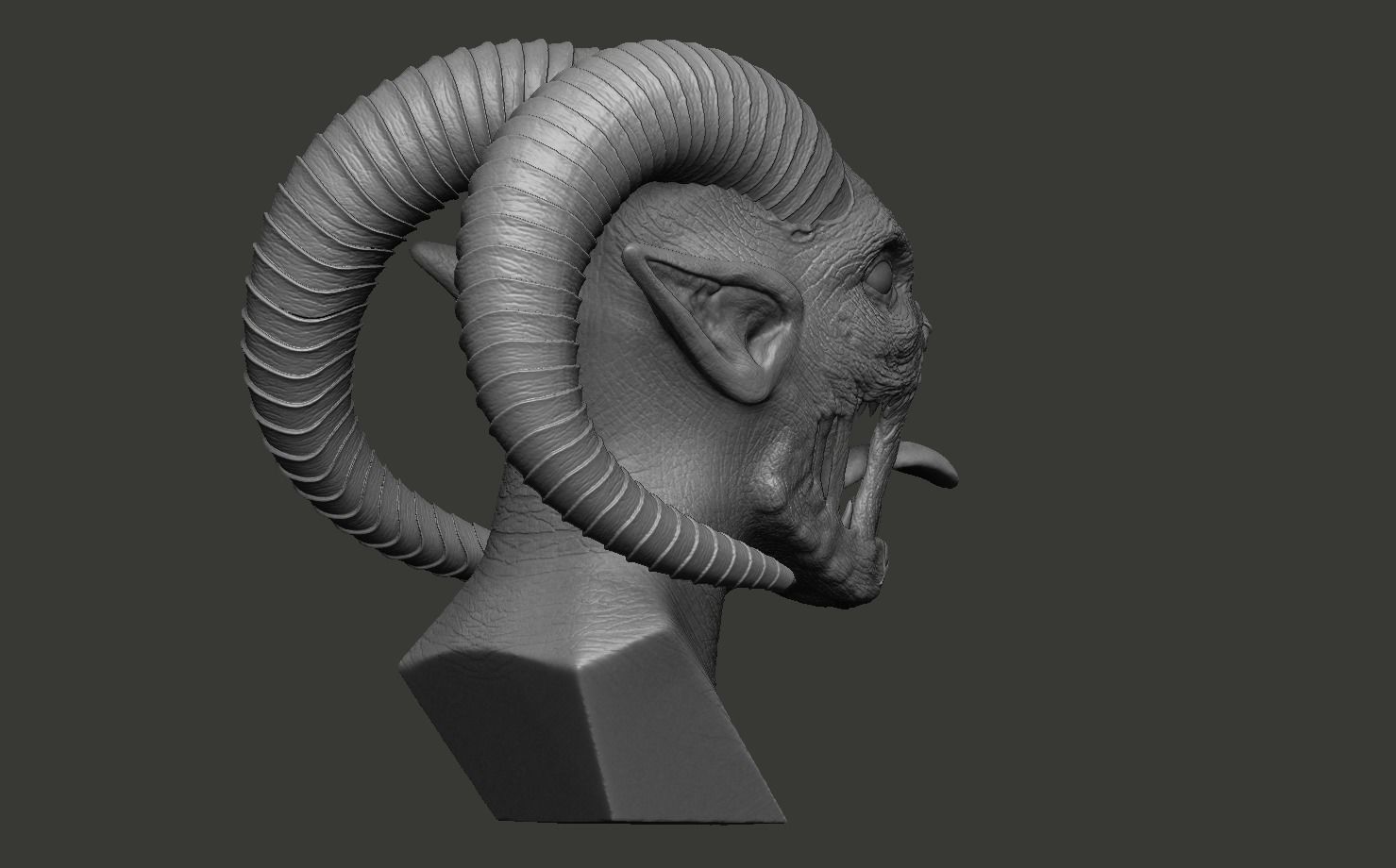 Hellcreature demon head 3D print model_8