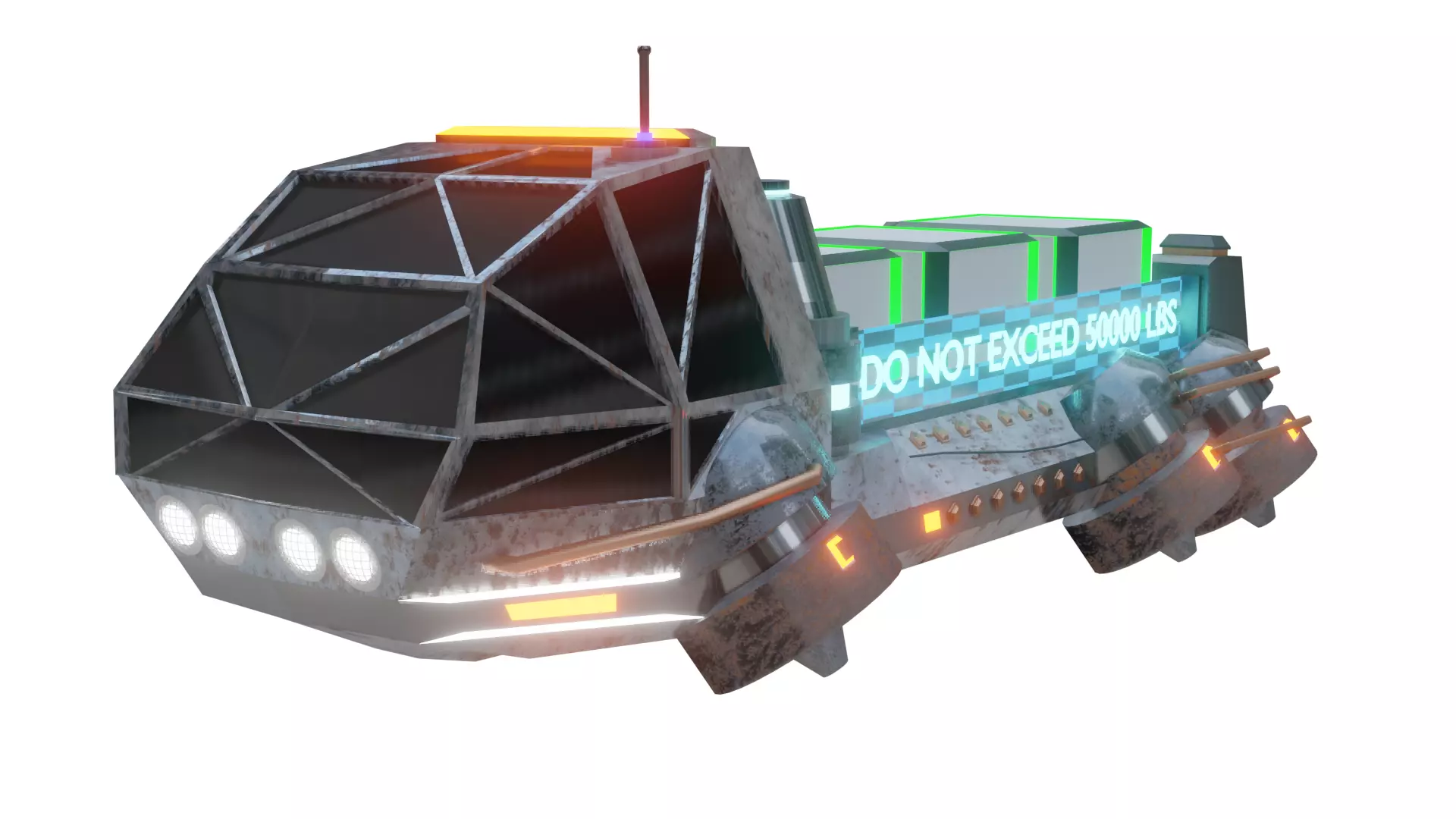 Sci-Fi Hover Truck Free low-poly 3D model