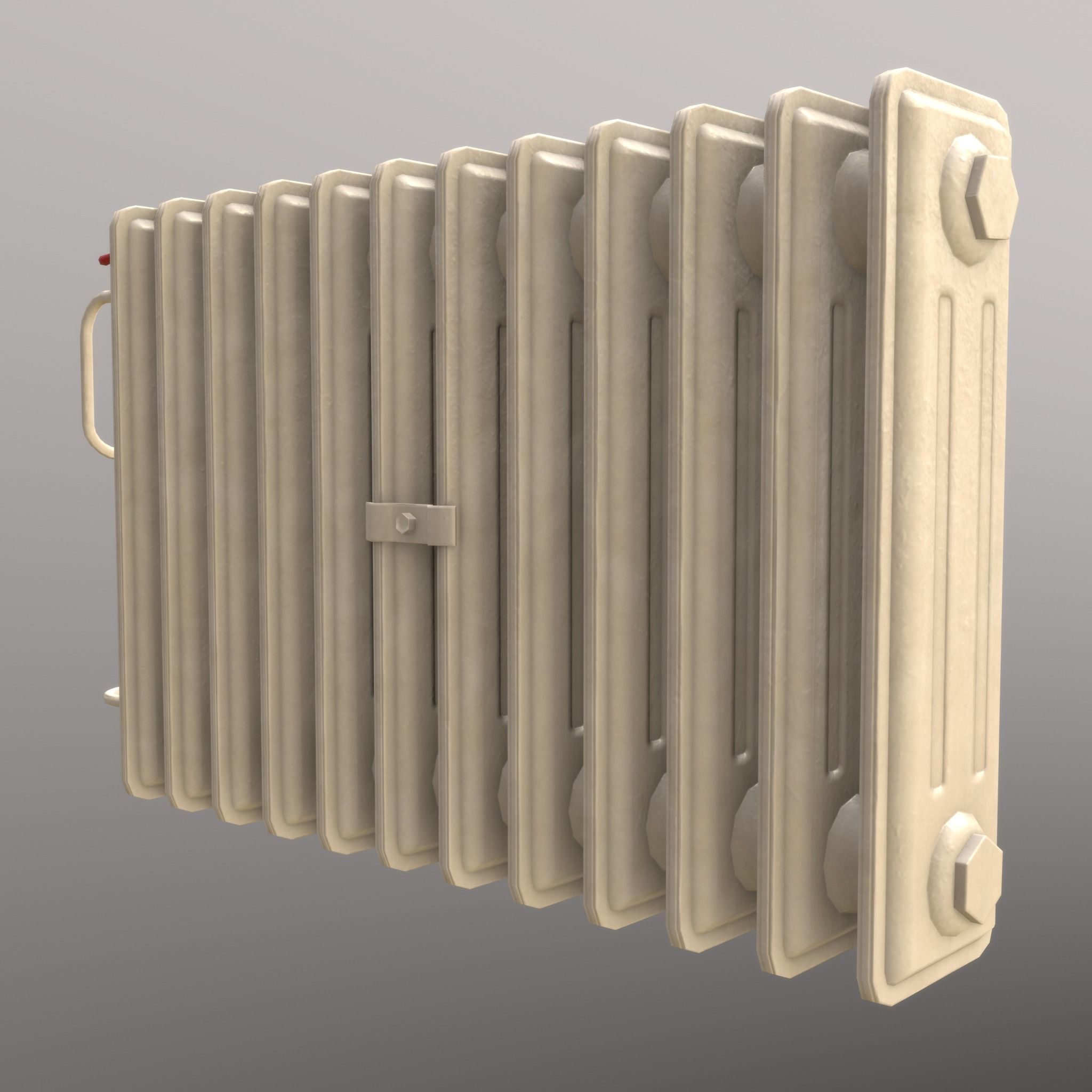 Old Radiator Cream - Unity - HDRP - UE4 Low-poly 3D model_4