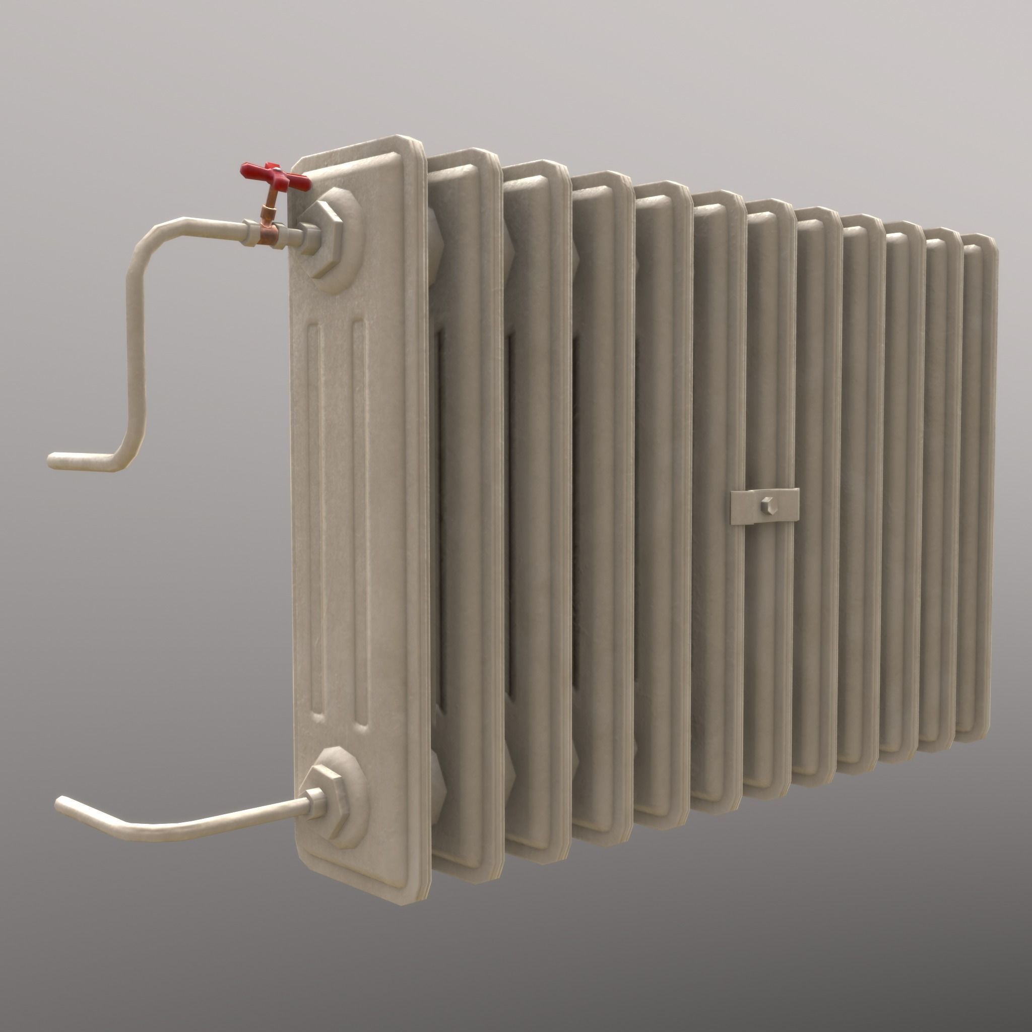 Old Radiator Cream - Unity - HDRP - UE4 Low-poly 3D model_15