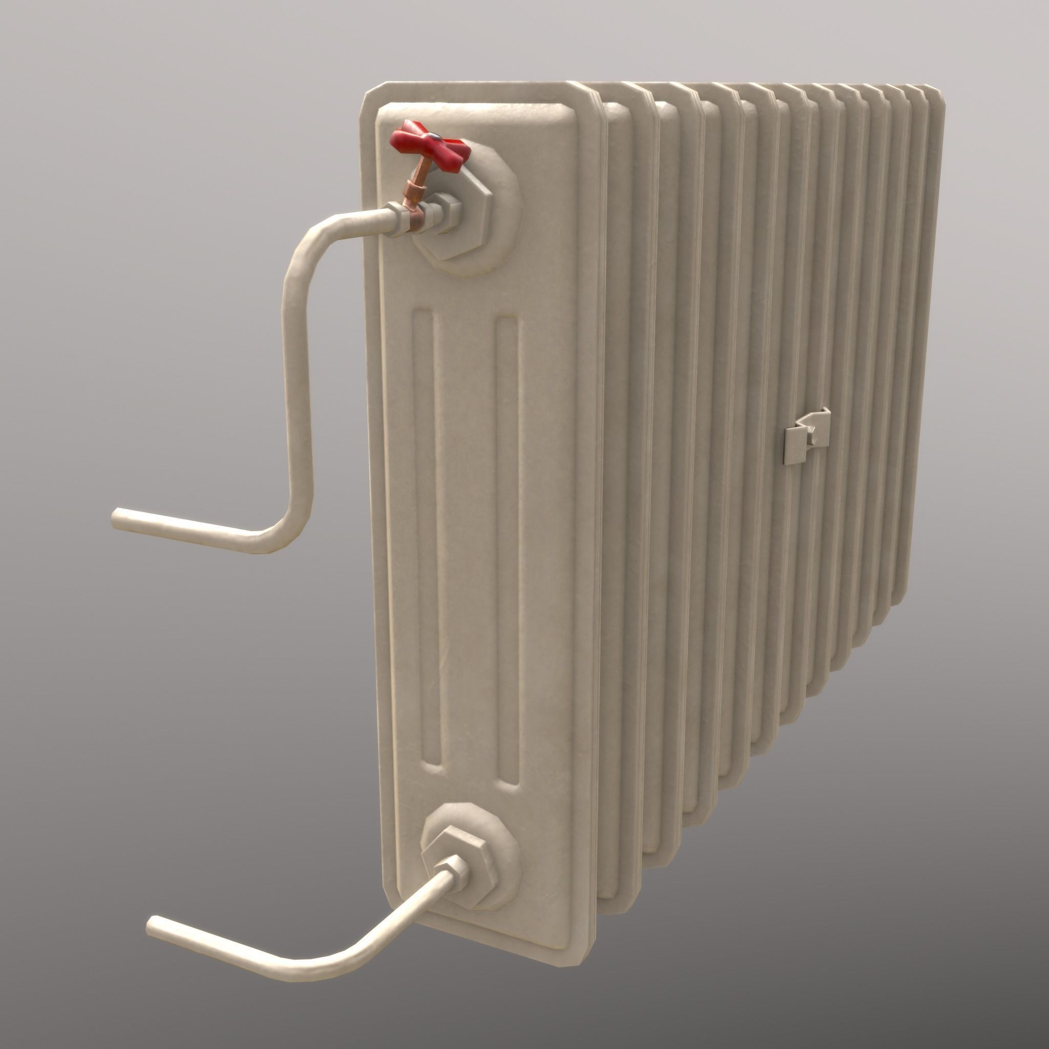 Old Radiator Cream - Unity - HDRP - UE4 Low-poly 3D model_2