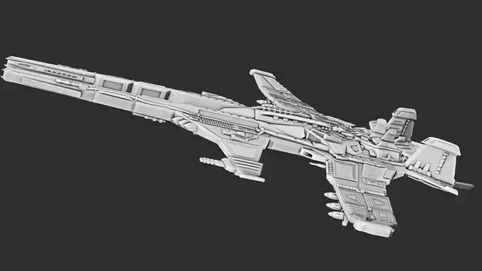 Spaceship A fighter jet 3D print model