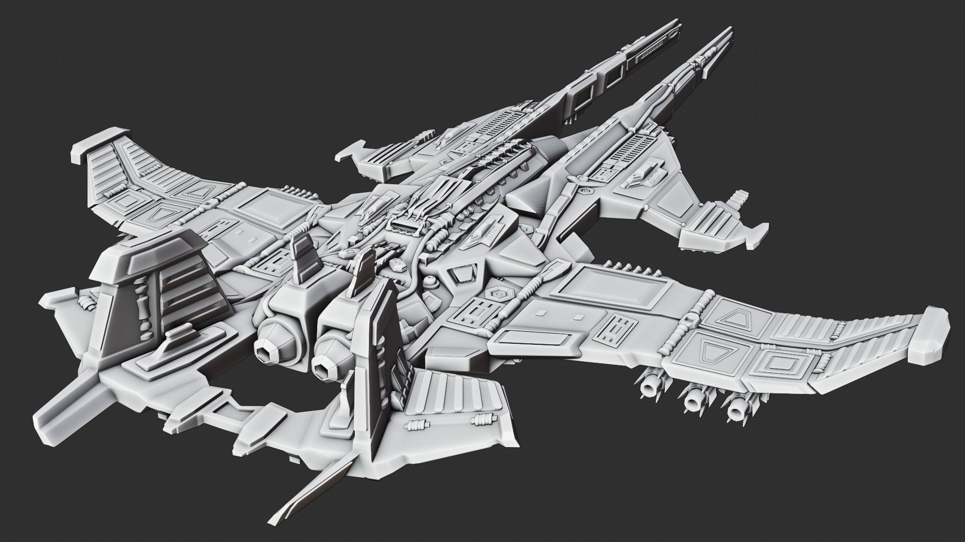 Spaceship A fighter jet 3D print model_2