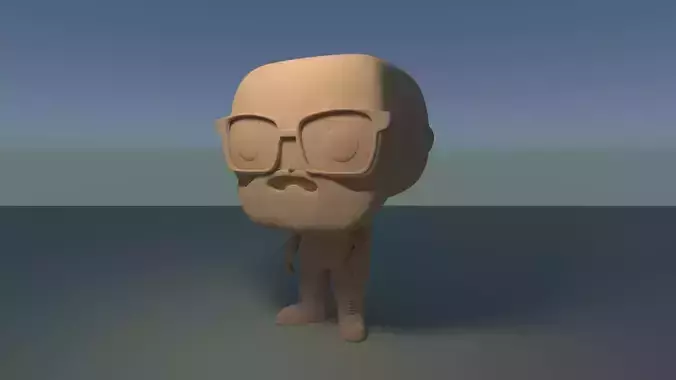Custom Pop Bald Glasses Beard Figure 3D Print model