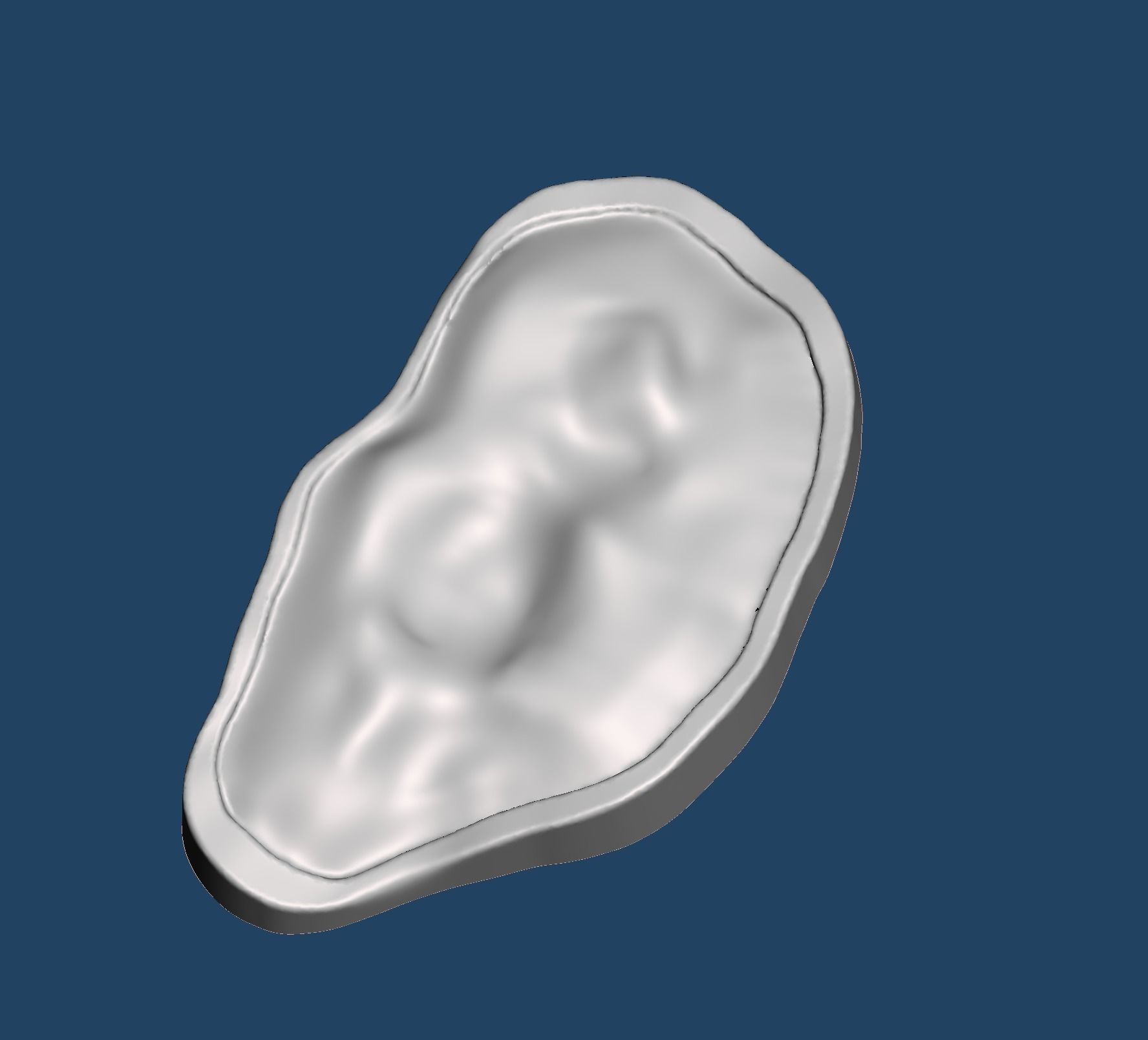 3D print mold for ear silicone prosthesis 3D print model_1