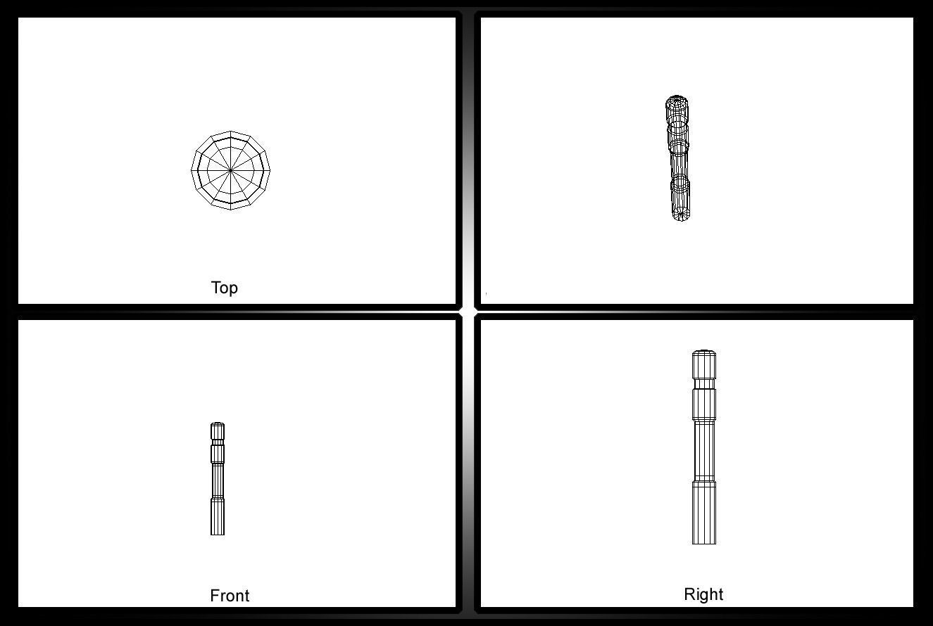 Barrier Pole Low-poly 3D model_7