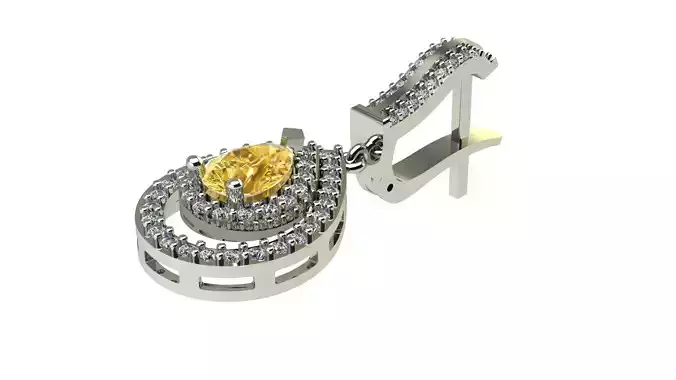 earring sapphire and diamond pendant