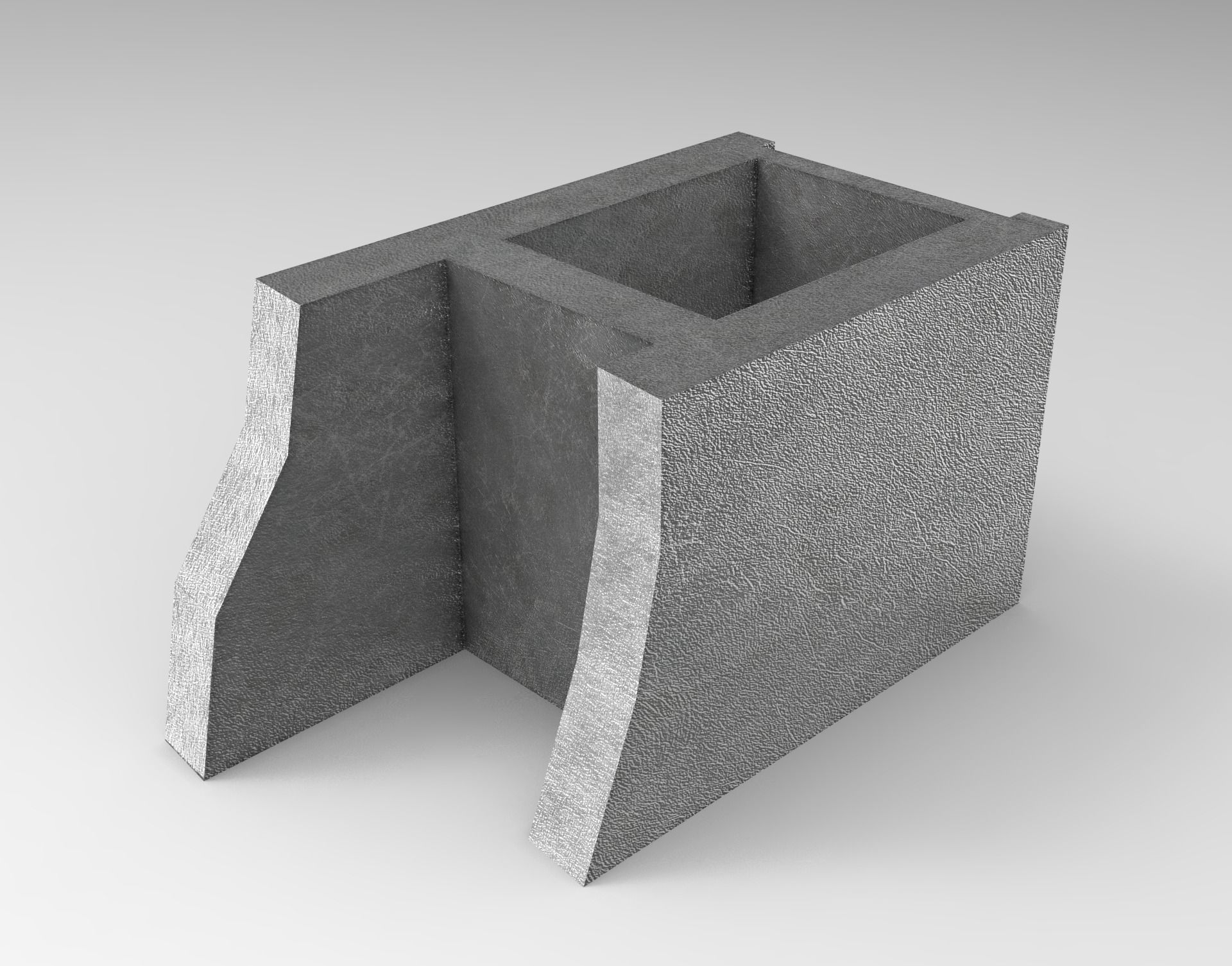 Cinder Block Pack Low-poly 3D model_4