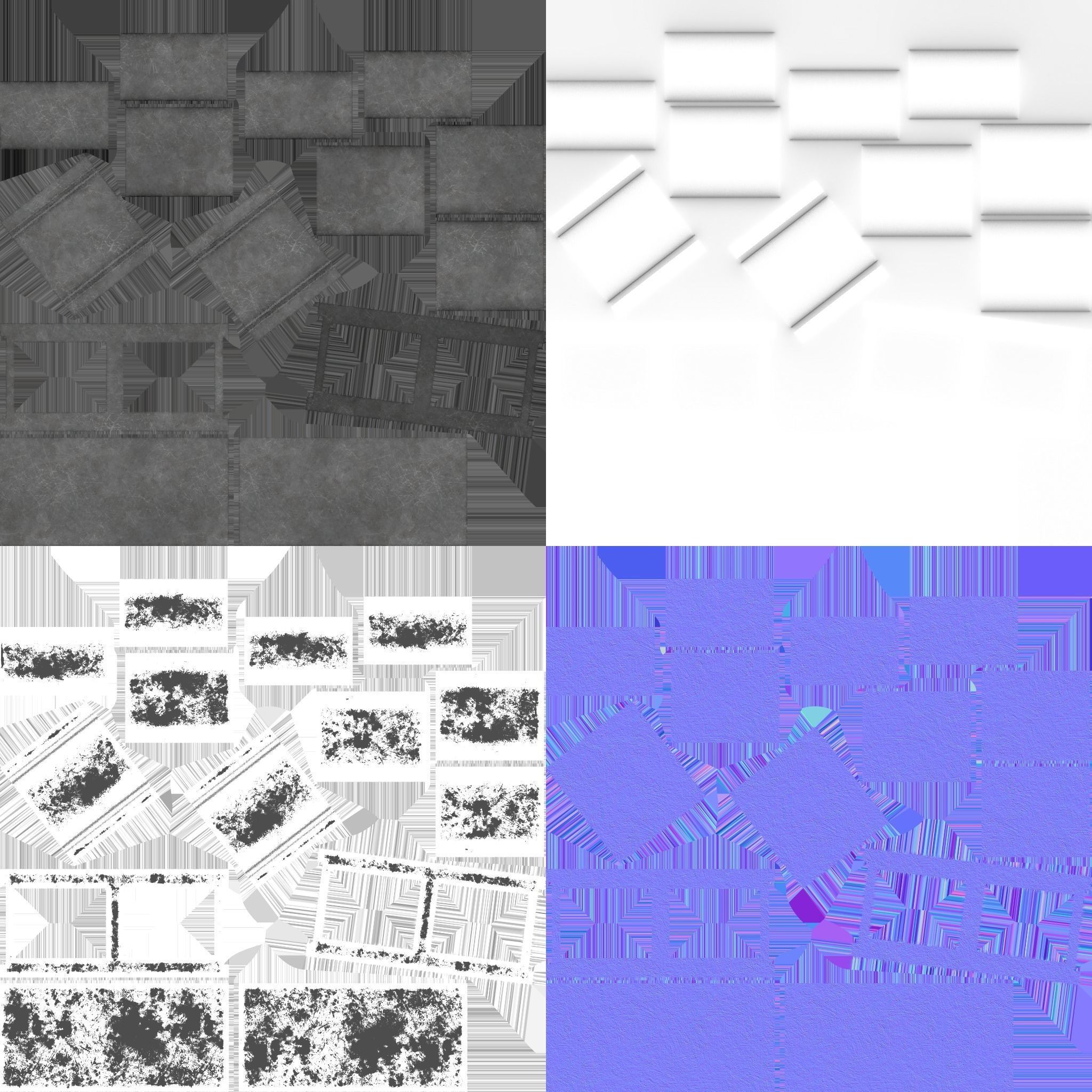 Cinder Block Pack Low-poly 3D model_16