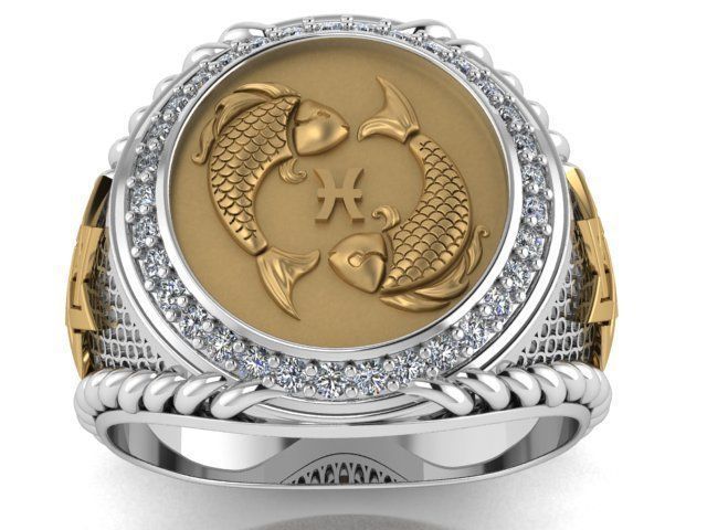 Men Zodiac Ring Set 12Signs 3DModel STL 3DM 3D print model_6