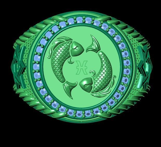 Men Zodiac Ring Set 12Signs 3DModel STL 3DM 3D print model_7