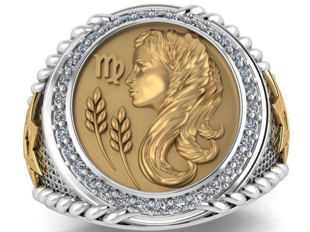 Men Zodiac Ring Set 12Signs 3DModel STL 3DM 3D print model_24