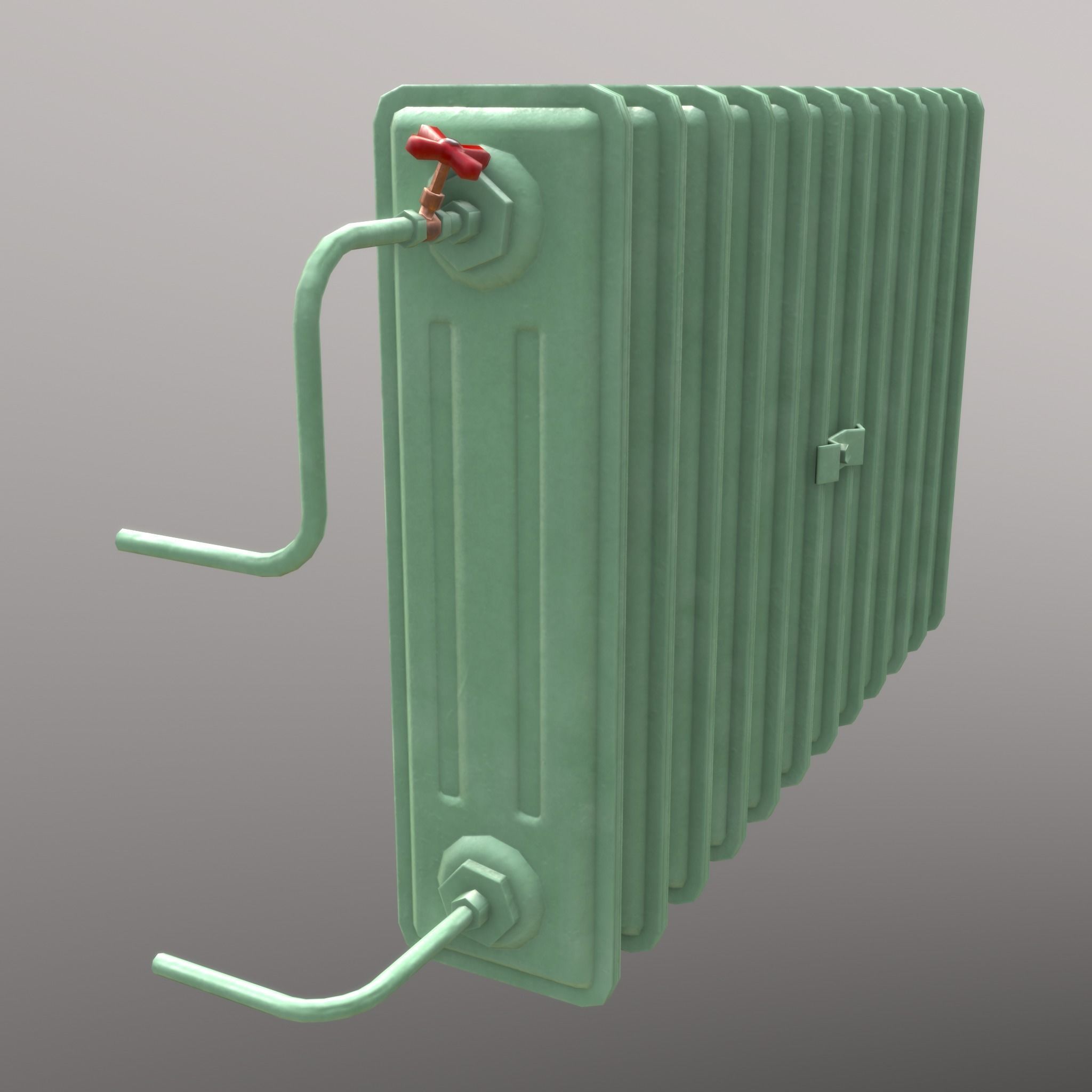 Old Radiator Green - Unity - HDRP - UE4 Low-poly 3D model_1