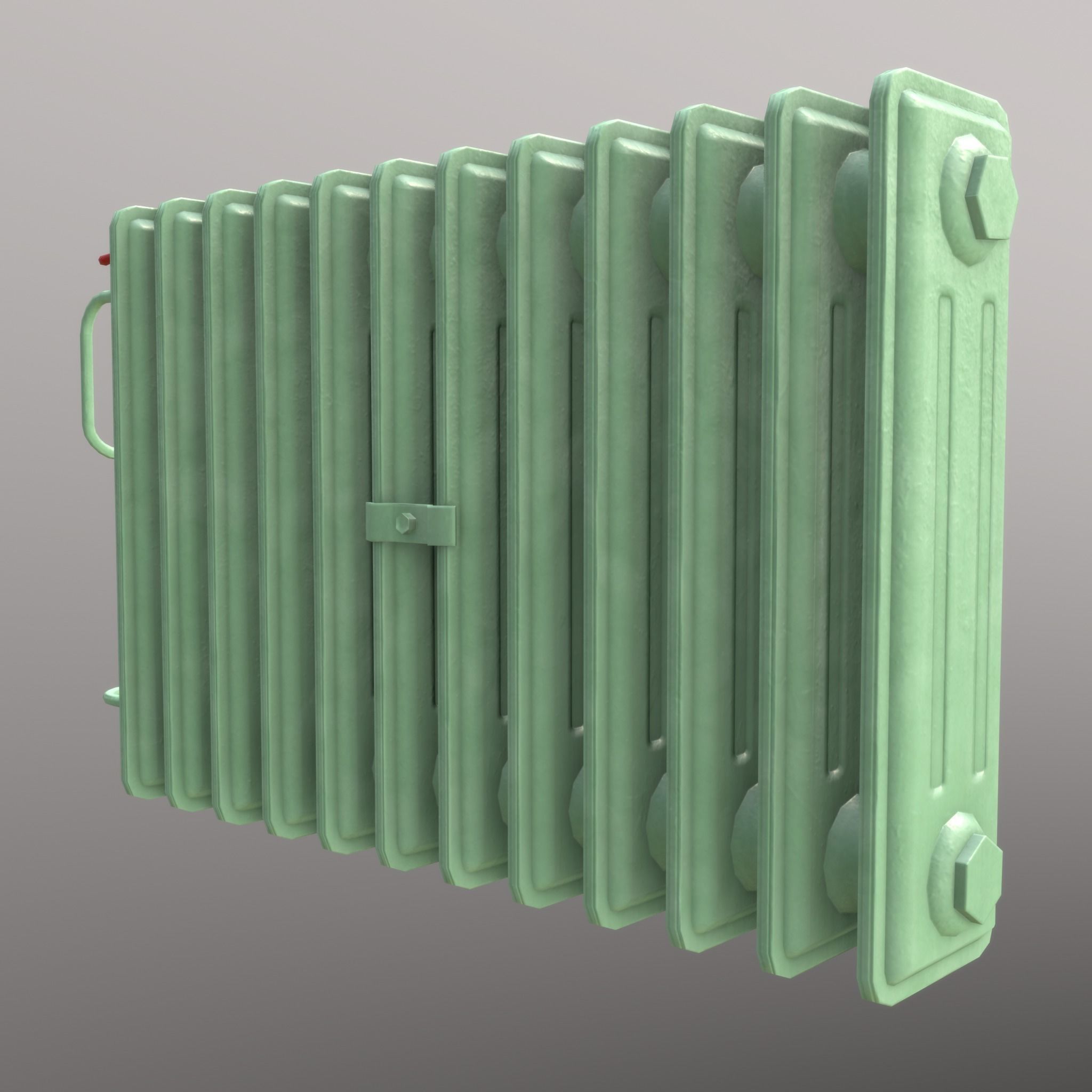 Old Radiator Green - Unity - HDRP - UE4 Low-poly 3D model_4