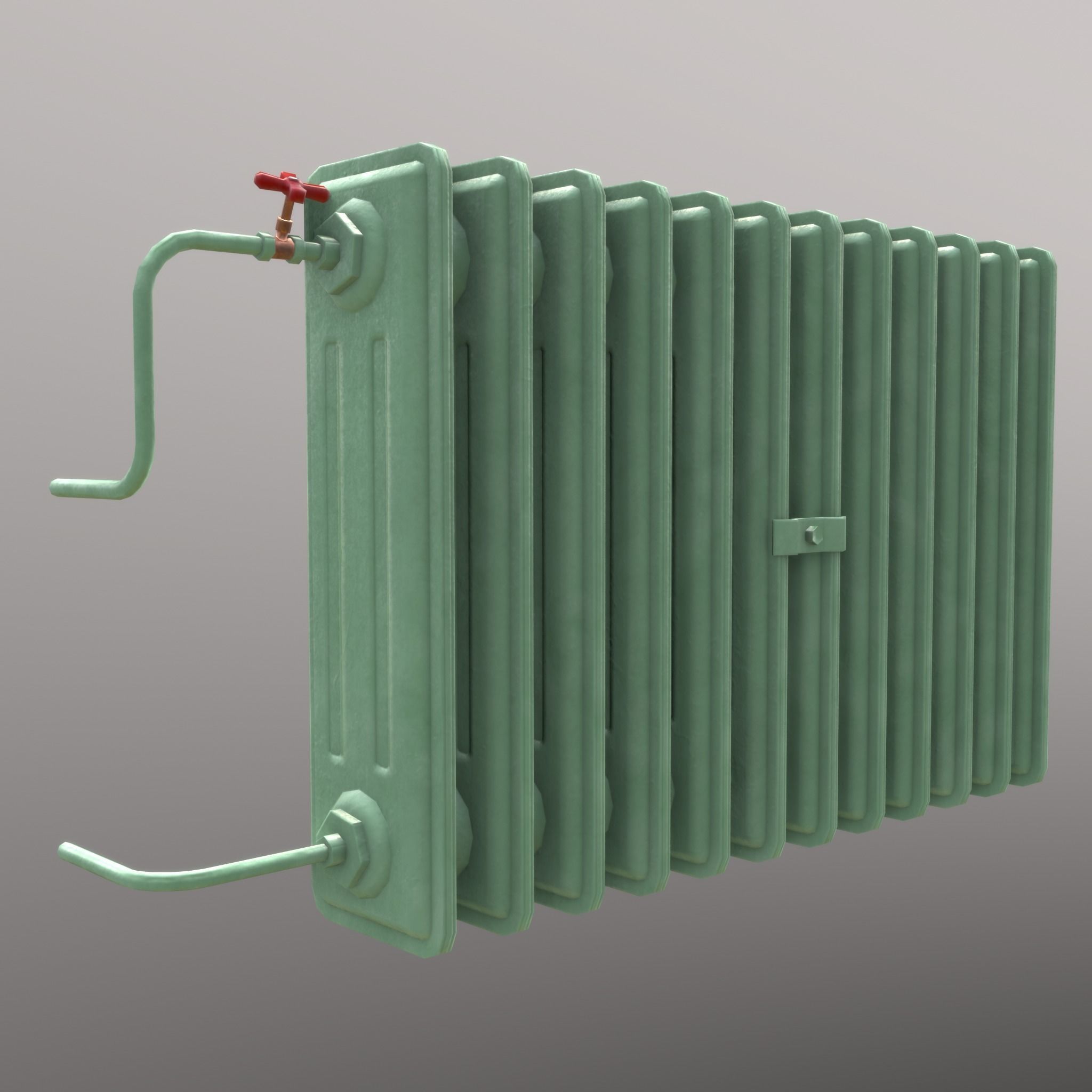 Old Radiator Green - Unity - HDRP - UE4 Low-poly 3D model_14