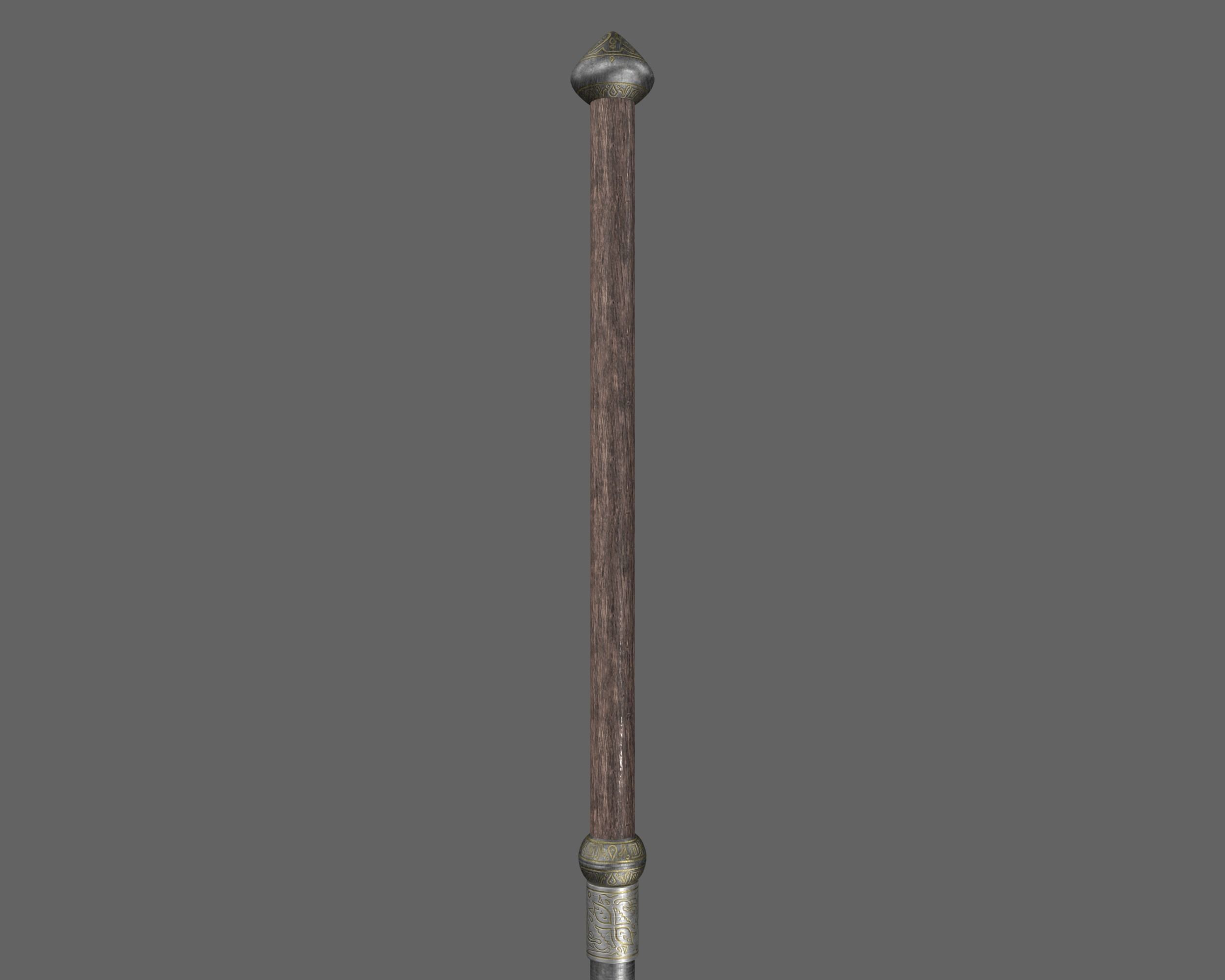 Ancient Indo Persian Scythe Low-poly 3D model_14