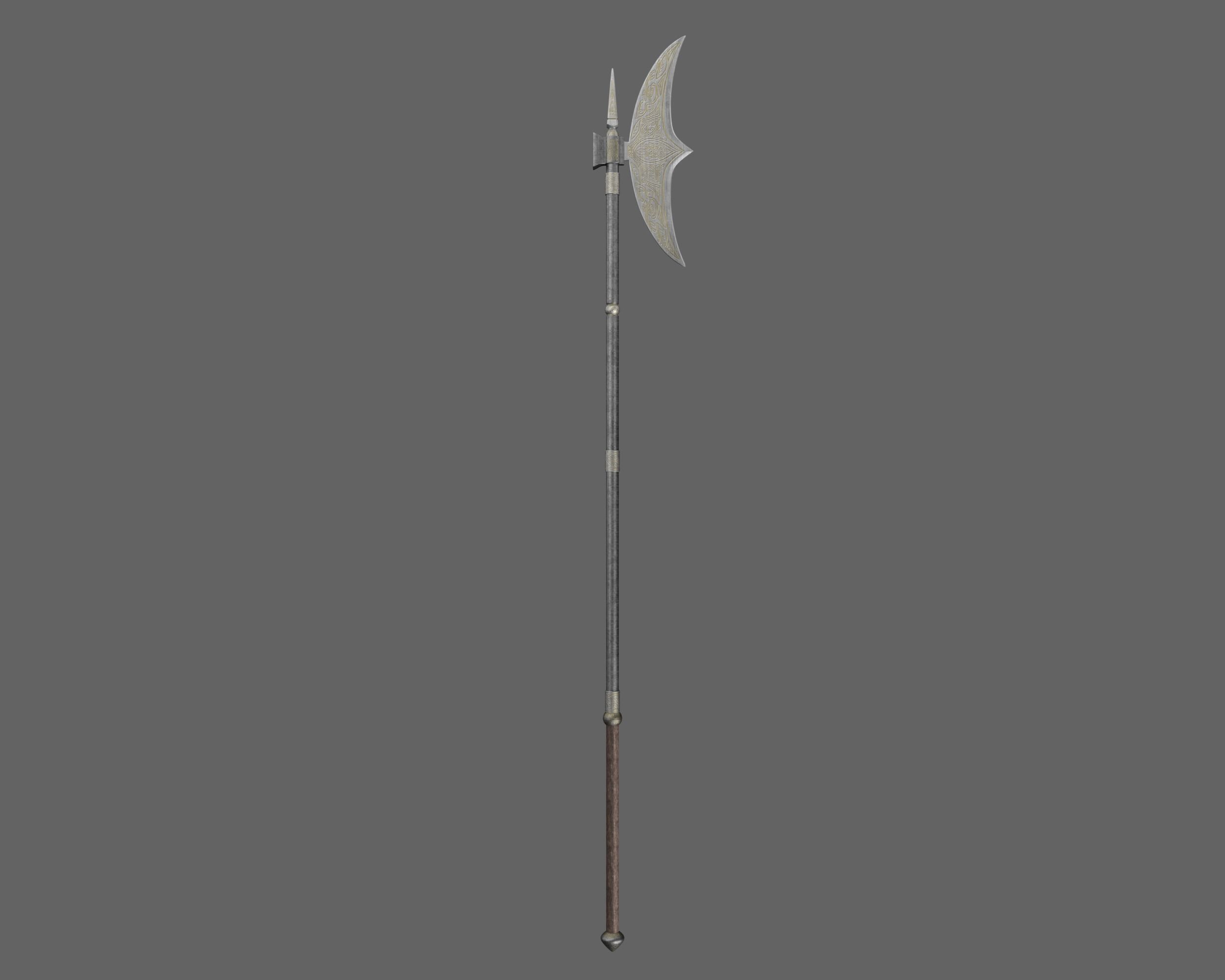 Ancient Indo Persian Scythe Low-poly 3D model_5