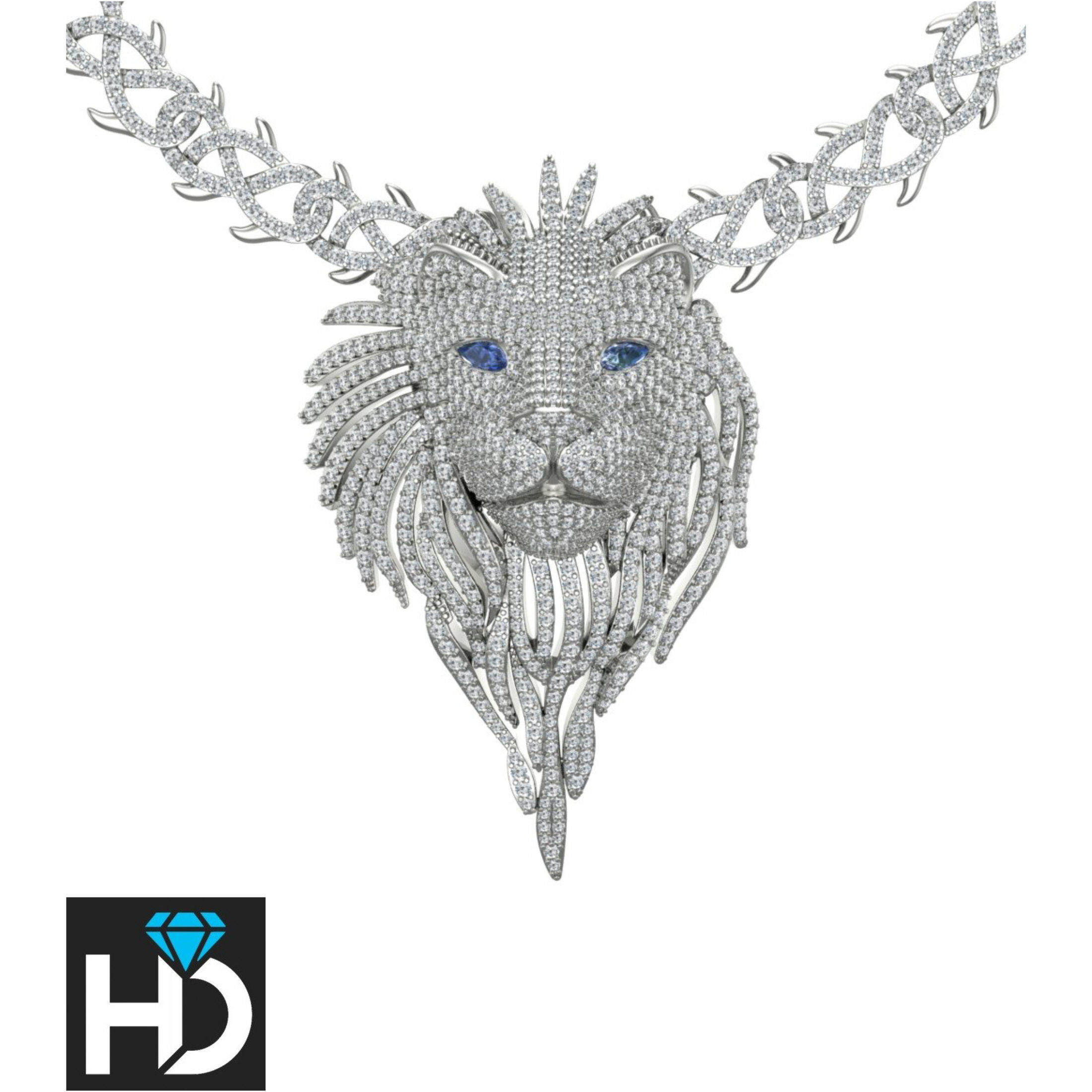 Iced out The Lion King Head  3D print model_1