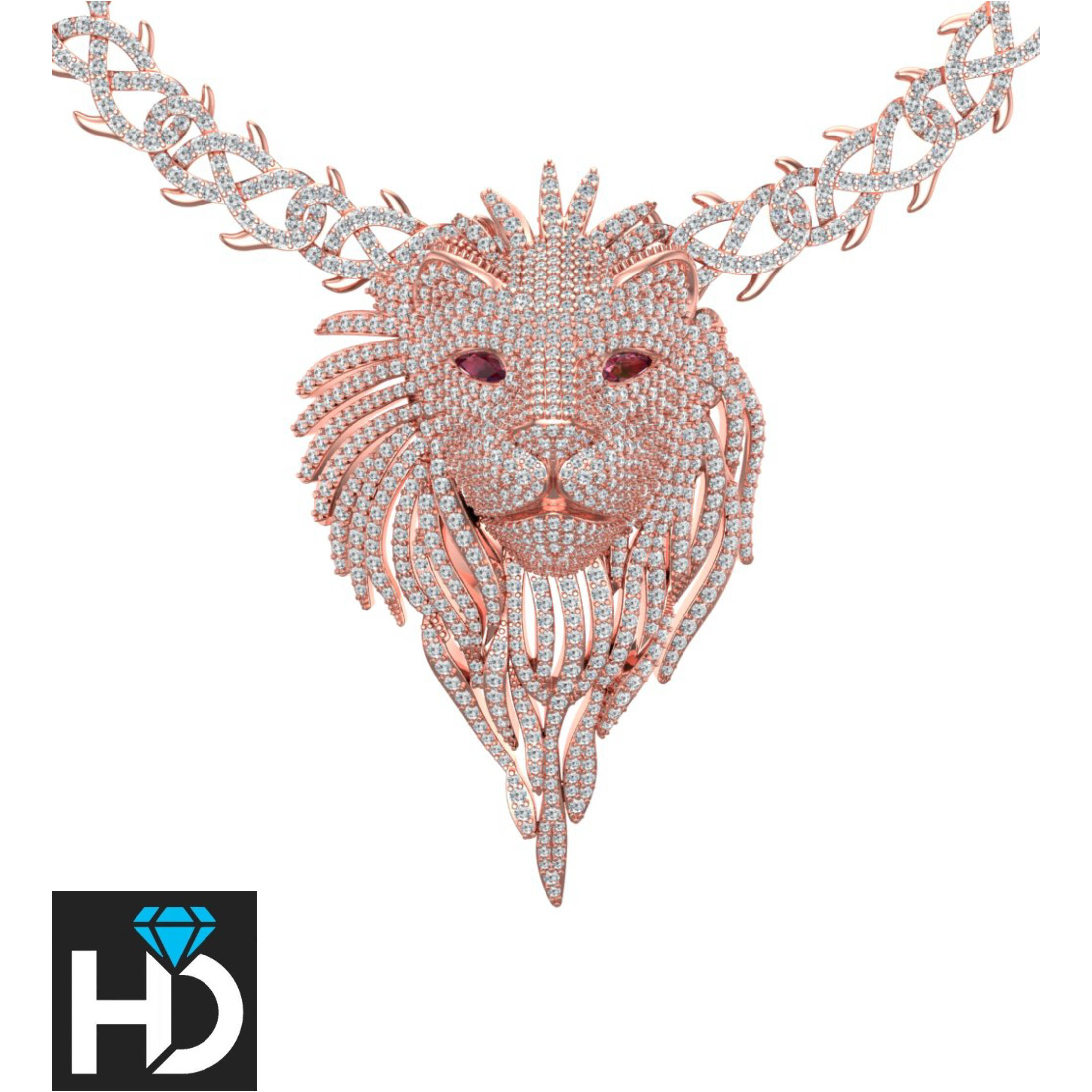 Iced out The Lion King Head  3D print model_2